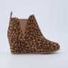 imageDunes Womens Zoey Wedge Bootie Soft Vegan Suede Easy SlipOn Design Memory Foam Wide Widths AvailableLeopard
