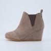 imageDunes Womens Zoey Wedge Bootie Soft Vegan Suede Easy SlipOn Design Memory Foam Wide Widths AvailableTaupe