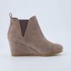 imageDunes Womens Zoey Wedge Bootie Soft Vegan Suede Easy SlipOn Design Memory Foam Wide Widths AvailableTaupe