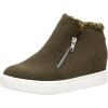 imageCUSHIONAIRE Womens Heaven Hidden Wedge Faux Shearling Sneaker Memory FoamOlive