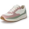 imageCUSHIONAIRE Womens Score lace up Sneaker Comfort Foam Wide Widths AvailableWhitePink