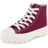 imageCUSHIONAIRE Womens Vespa high top Canvas Sneaker Memory Foam and Side ZipperBurgundy Zip