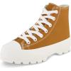 imageCUSHIONAIRE Womens Vespa high top Canvas Sneaker Memory Foam and Side ZipperTan Zip