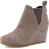 imageDunes Womens Zoey Wedge Bootie Soft Vegan Suede Easy SlipOn Design Memory Foam Wide Widths AvailableTaupe