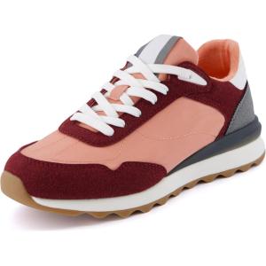 imageCUSHIONAIRE Womens Kicks lace up Nylon Sneaker Comfort Foam Wide Widths AvailableSalmonBurgundy