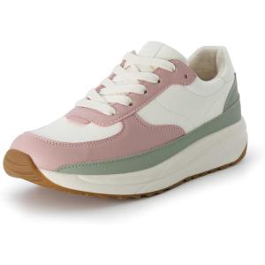 imageCUSHIONAIRE Womens Score lace up Sneaker Comfort Foam Wide Widths AvailableWhitePink