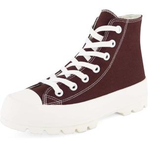imageCUSHIONAIRE Womens Vespa high top Canvas Sneaker Memory Foam and Side ZipperChocolate Zip