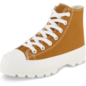 imageCUSHIONAIRE Womens Vespa high top Canvas Sneaker Memory Foam and Side ZipperTan Zip