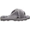 imageCUSHIONAIRE Womens Cushi Cozy Crossband Fuzzy House Slippers Memory FoamGrey