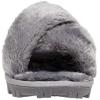 imageCUSHIONAIRE Womens Cushi Cozy Crossband Fuzzy House Slippers Memory FoamGrey