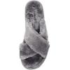 imageCUSHIONAIRE Womens Cushi Cozy Crossband Fuzzy House Slippers Memory FoamGrey