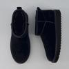 imageCUSHIONAIRE Womens Hip 2 Genuine Suede Ankle Snow Boots  PullOn with Cozy Faux Shearling Lining Memory FoamBlack Genuine Suede