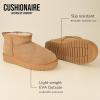 imageCUSHIONAIRE Womens Hip 2 Genuine Suede Ankle Snow Boots  PullOn with Cozy Faux Shearling Lining Memory FoamChestnut Genuine Suede