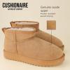 imageCUSHIONAIRE Womens Hip 2 Genuine Suede Ankle Snow Boots  PullOn with Cozy Faux Shearling Lining Memory FoamChestnut Genuine Suede