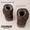 imageCUSHIONAIRE Womens Hip 2 Genuine Suede Ankle Snow Boots  PullOn with Cozy Faux Shearling Lining Memory FoamChocolate Genuine Suede