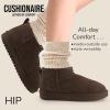 imageCUSHIONAIRE Womens Hip 2 Genuine Suede Ankle Snow Boots  PullOn with Cozy Faux Shearling Lining Memory FoamChocolate Genuine Suede