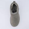imageCUSHIONAIRE Womens Hip 2 Genuine Suede Ankle Snow Boots  PullOn with Cozy Faux Shearling Lining Memory FoamGrey Genuine Suede