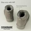 imageCUSHIONAIRE Womens Hip 2 Genuine Suede Ankle Snow Boots  PullOn with Cozy Faux Shearling Lining Memory FoamGrey Genuine Suede