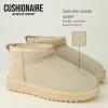 imageCUSHIONAIRE Womens Hip 2 Genuine Suede Ankle Snow Boots  PullOn with Cozy Faux Shearling Lining Memory FoamSand Genuine Suede