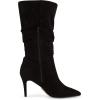 imageCUSHIONAIRE Womens Hip Slouchy Vegan Suede MidCalf Scrunch Boot with Pointed Toe Memory Foam ampamp 3Inch Heel  Wide Widths AvailableBlack