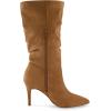 imageCUSHIONAIRE Womens Hip Slouchy Vegan Suede MidCalf Scrunch Boot with Pointed Toe Memory Foam ampamp 3Inch Heel  Wide Widths AvailableCamel