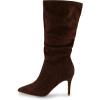 imageCUSHIONAIRE Womens Hip Slouchy Vegan Suede MidCalf Scrunch Boot with Pointed Toe Memory Foam ampamp 3Inch Heel  Wide Widths AvailableChocolate