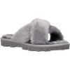 imageCUSHIONAIRE Womens Cushi Cozy Crossband Fuzzy House Slippers Memory FoamGrey