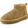 imageCUSHIONAIRE Womens Hip 2 Genuine Suede Ankle Snow Boots  PullOn with Cozy Faux Shearling Lining Memory FoamCheetah Genuine Suede