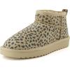 imageCUSHIONAIRE Womens Hip 2 Genuine Suede Ankle Snow Boots  PullOn with Cozy Faux Shearling Lining Memory FoamTan Spotted Genuine Suede