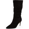 imageCUSHIONAIRE Womens Hip Slouchy Vegan Suede MidCalf Scrunch Boot with Pointed Toe Memory Foam ampamp 3Inch Heel  Wide Widths AvailableBlack