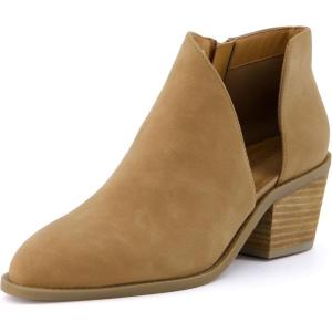imageCUSHIONAIRE Womens Edith cut out ankle bootie Memory Foam Wide Widths AvailableTan