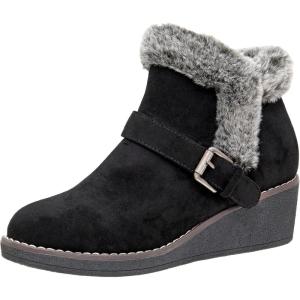 imageCUSHIONAIRE Womens Rhodes wedge bootie Memory FoamBlack