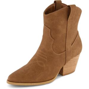 imageCUSHIONAIRE Womens Rocky Western boot with stitch detailing and Memory Foam padding Wide Widths AvailableTan
