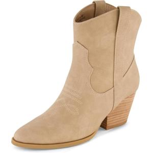 imageCUSHIONAIRE Womens Rocky Western boot with stitch detailing and Memory Foam padding Wide Widths AvailableTaupe